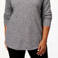 Karen Scott Women's Plus Size Curved-Hem Pullover Sweater Grey Size 2X