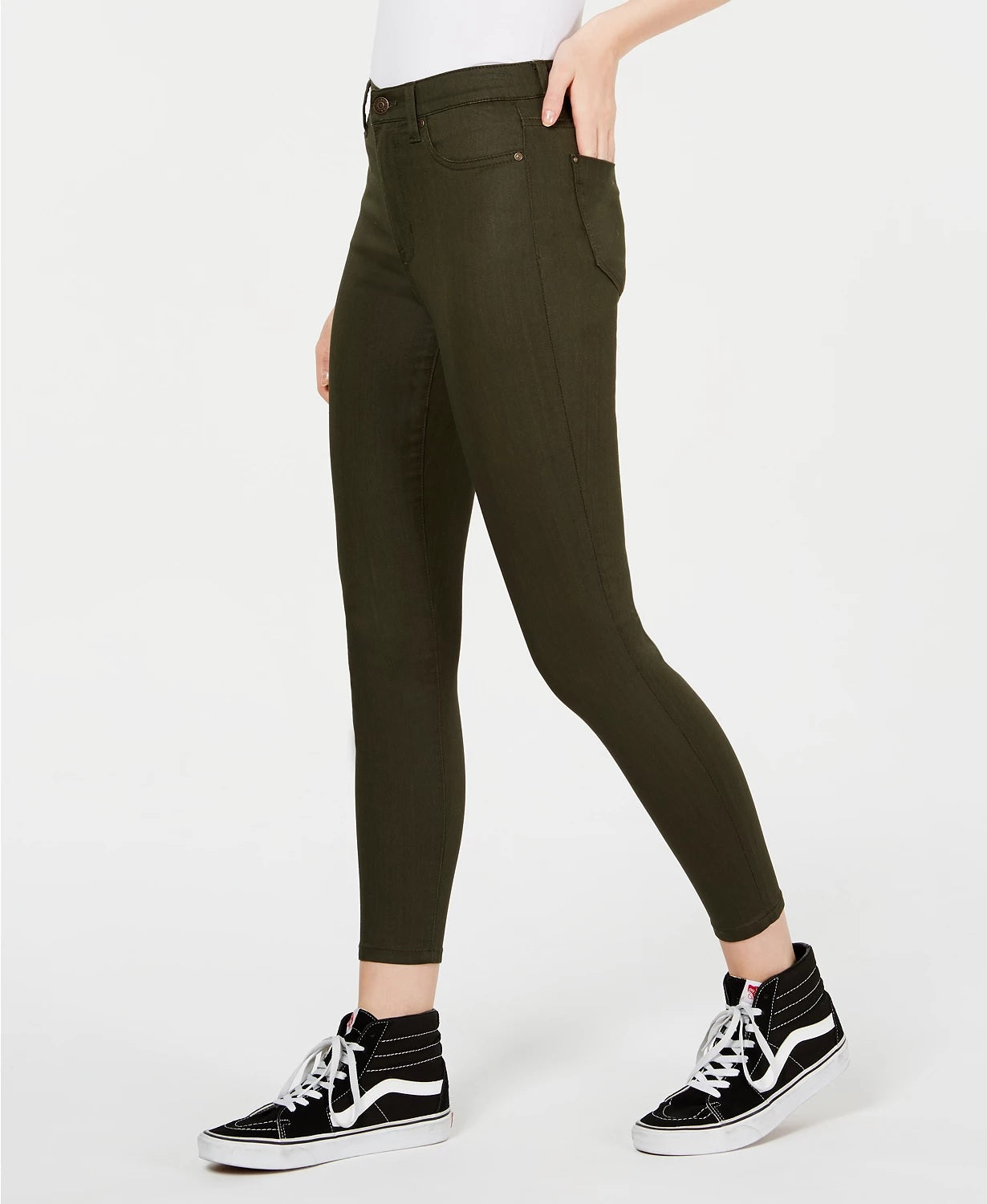 Celebrity Pink Juniors' High-Rise Ankle Skinny Jeans Green Size 1