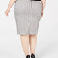 Calvin Klein Women's Piped-Trim Skirt Med Gray Size 22W