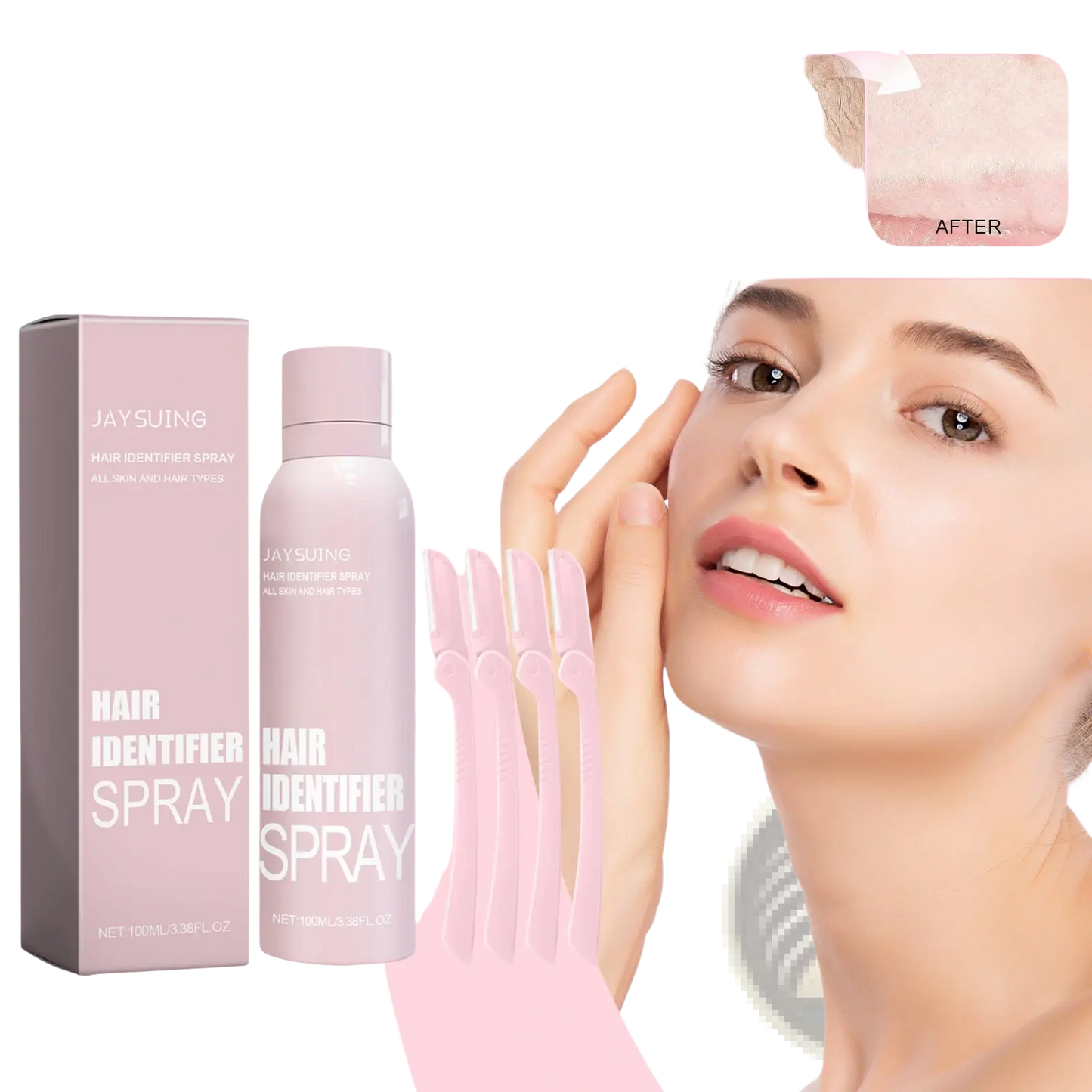 Hair Identifier Spray and Dermaplaning Razor Set