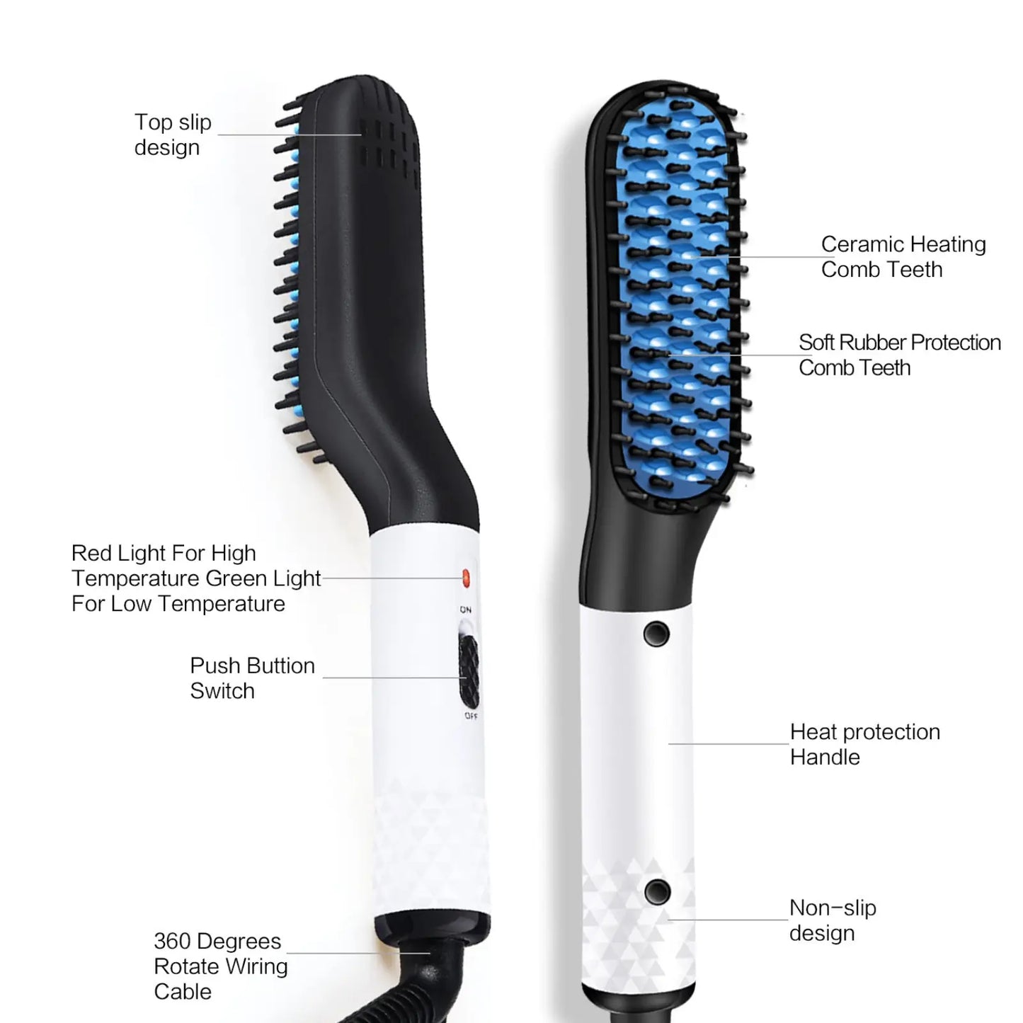 Hair Straightener Brush for Men Beard and Hair Styling