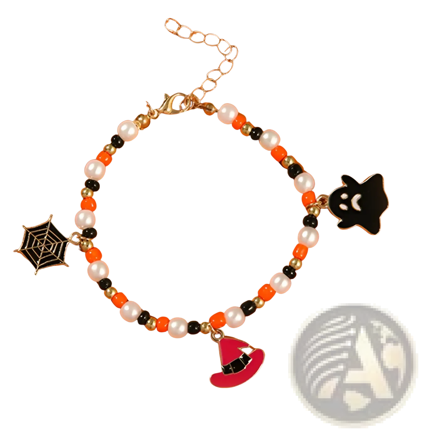 Halloween Ghost and Pumpkin Beaded Jewelry Set