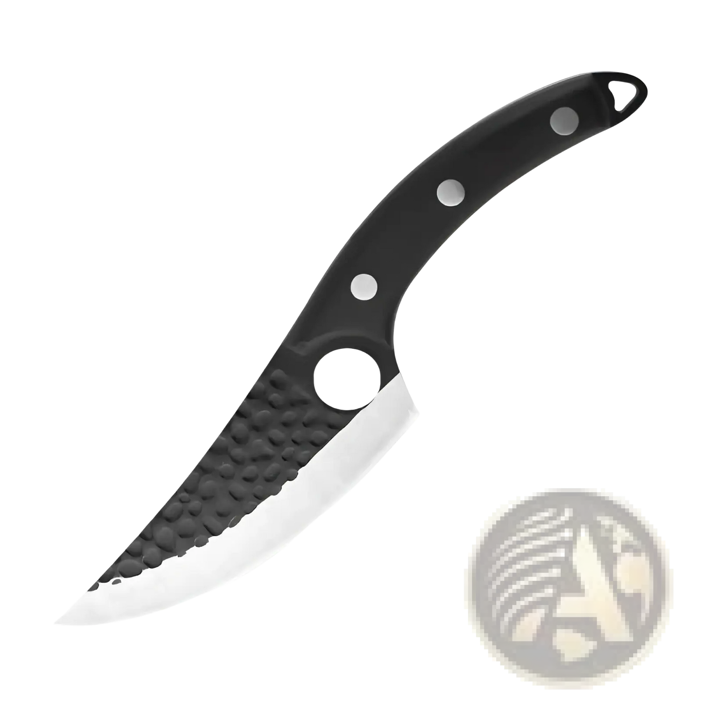 Hammered Steel Boning Knife with Leather Sheath