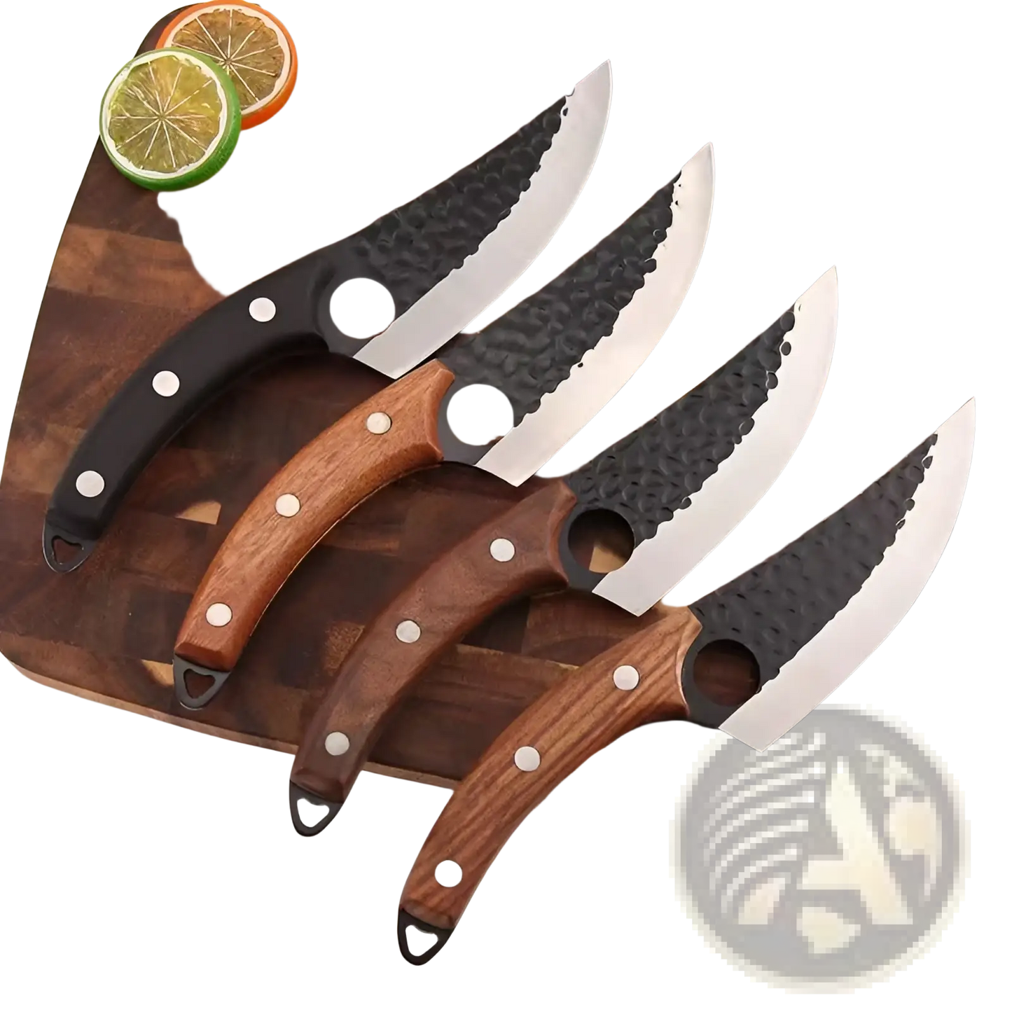 Hammered Steel Boning Knife with Leather Sheath