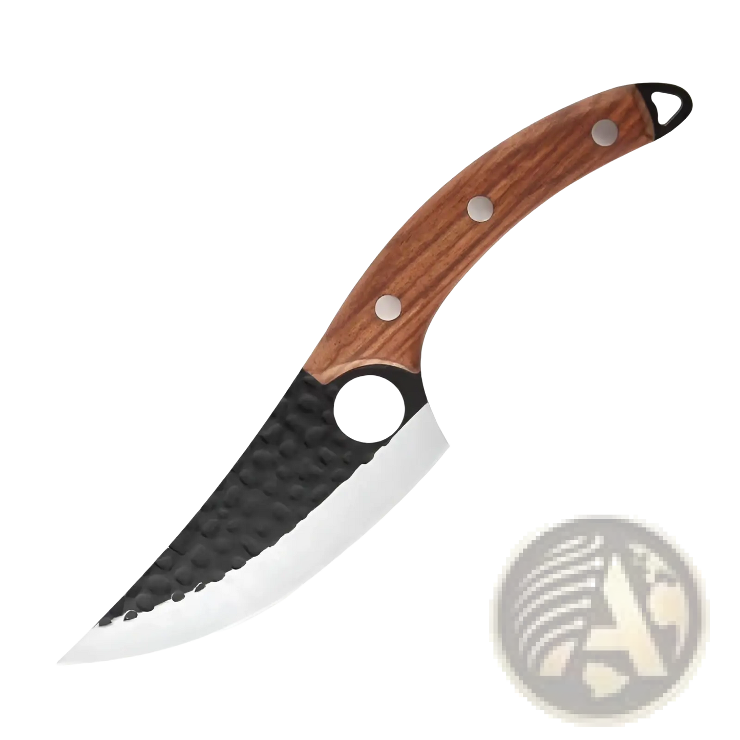 Hammered Steel Boning Knife with Leather Sheath