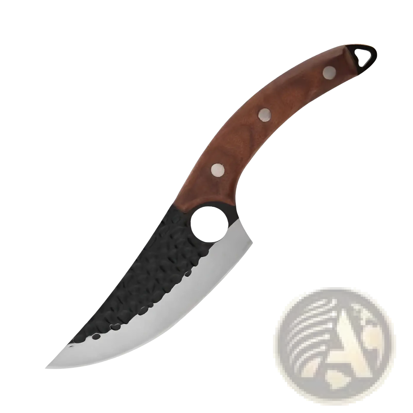 Hammered Steel Boning Knife with Leather Sheath