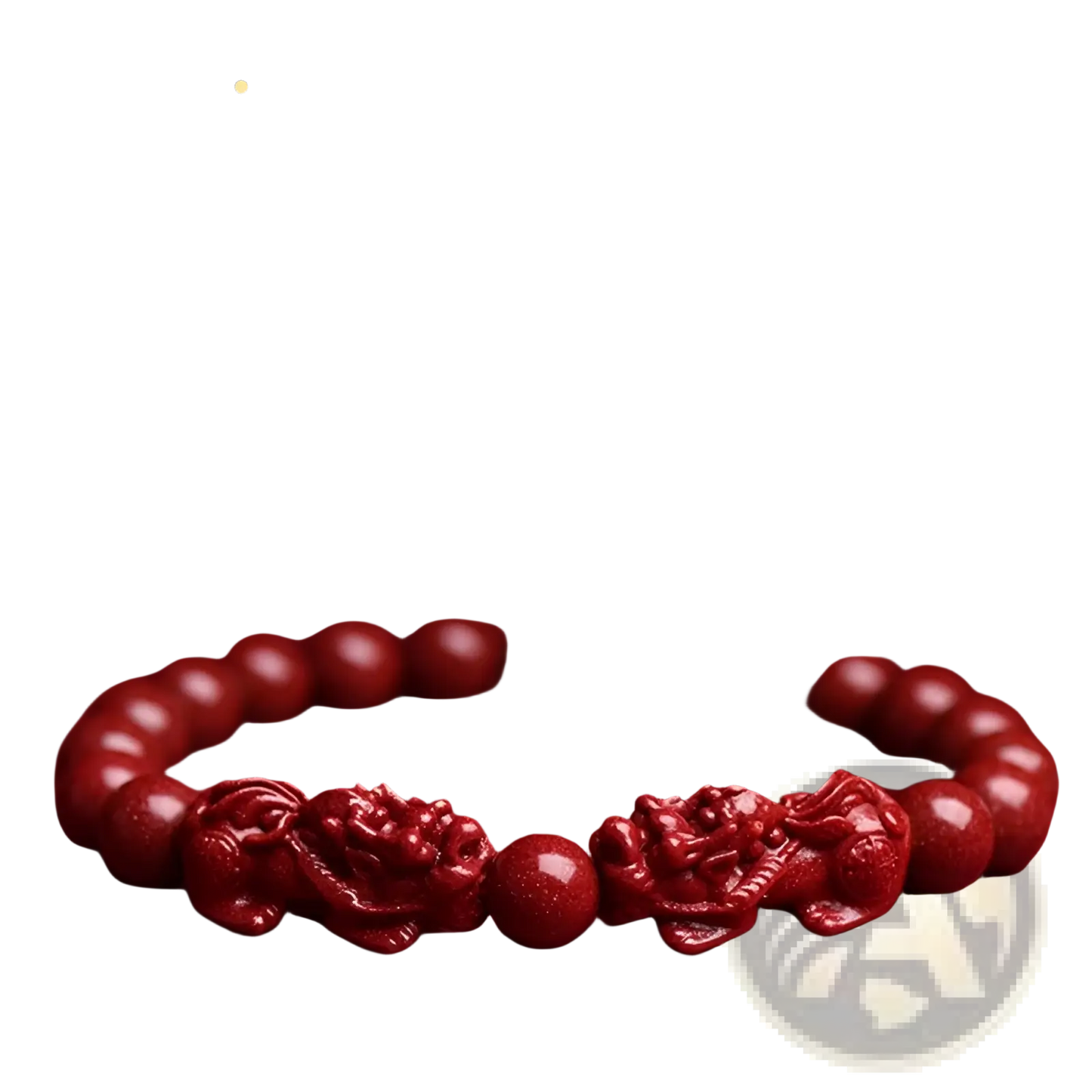 Hand Carved Purple Gold Cinnabar Double Pixiu Bracelet
