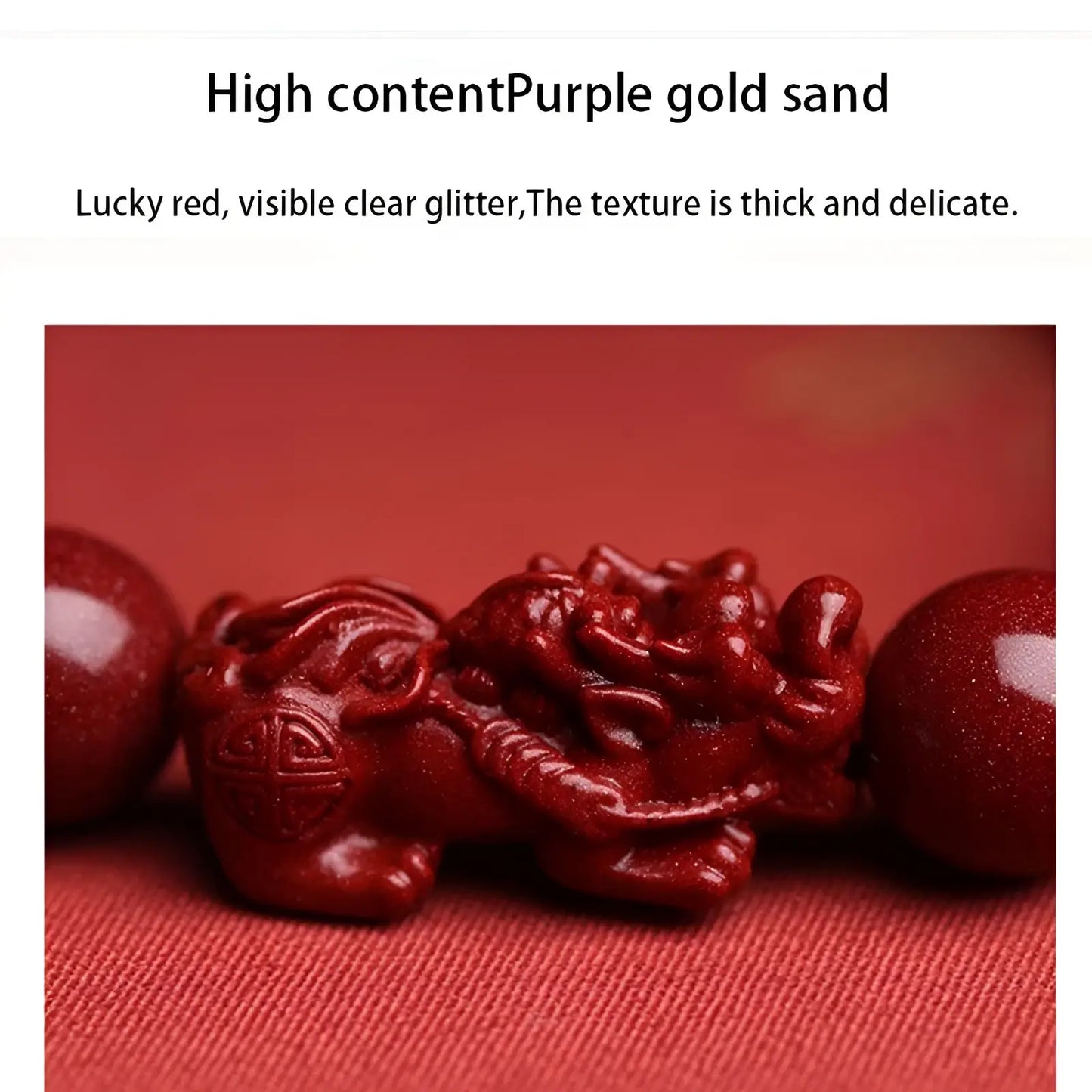 Hand Carved Purple Gold Cinnabar Double Pixiu Bracelet