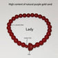 Handcrafted Cinnabar Lotus and Calabash Beaded Bracelets