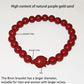 Handcrafted Cinnabar Lotus and Calabash Beaded Bracelets