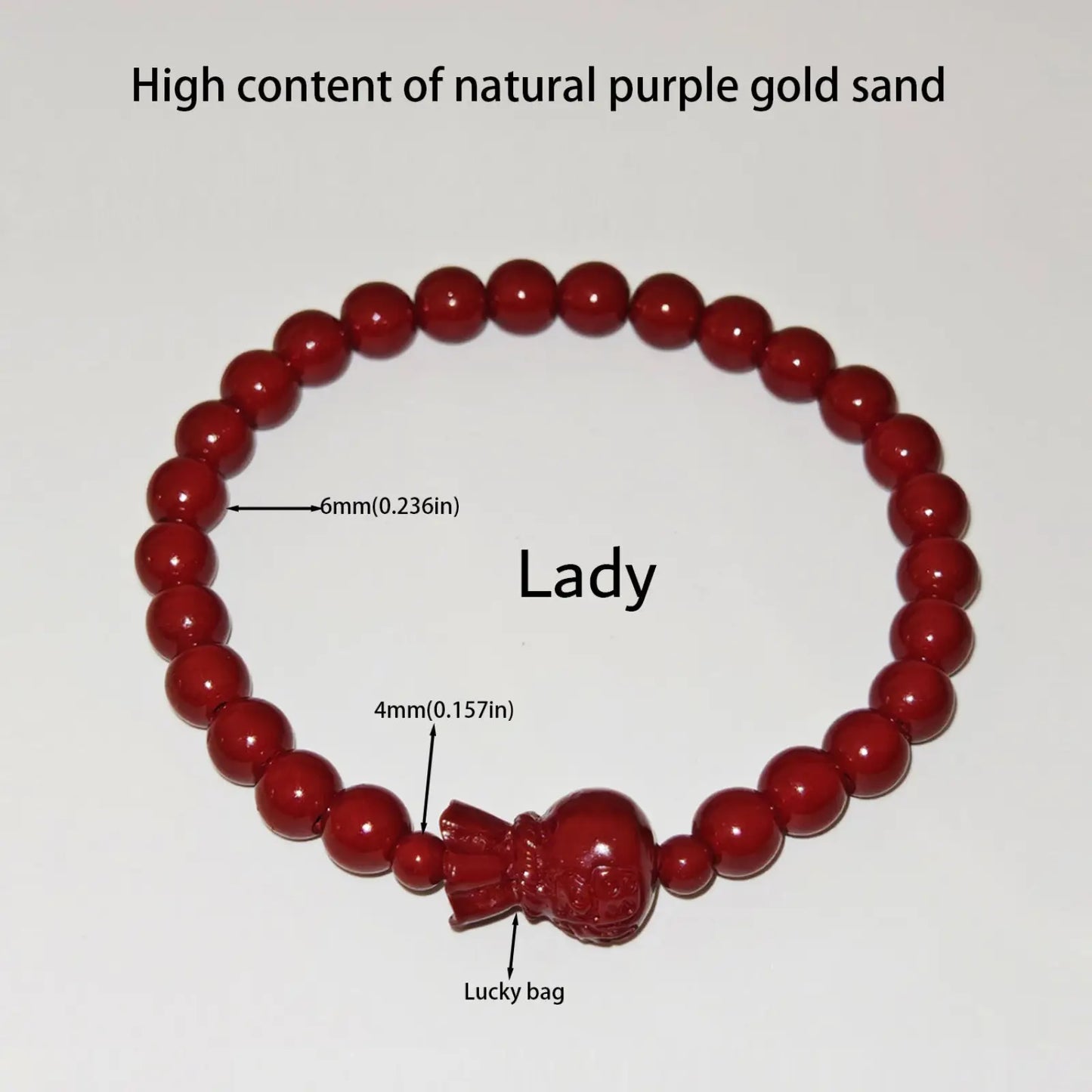 Handcrafted Cinnabar Lotus and Calabash Beaded Bracelets