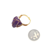 Handcrafted Raw Gemstone Gold Wire Wrapped Adjustable Ring
