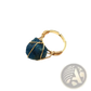 Handcrafted Raw Gemstone Gold Wire Wrapped Adjustable Ring