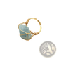 Handcrafted Raw Gemstone Gold Wire Wrapped Adjustable Ring