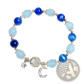 Handmade Celestial Moon and Star Crystal Bead Bracelet