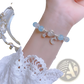 Handmade Celestial Moon and Star Crystal Bead Bracelet