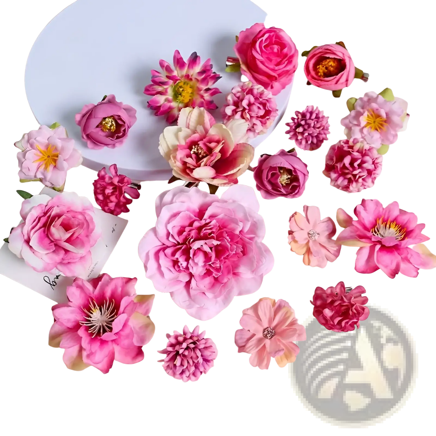 Handmade Mixed Pastel Silk Flower Diy Hair Accessory Set