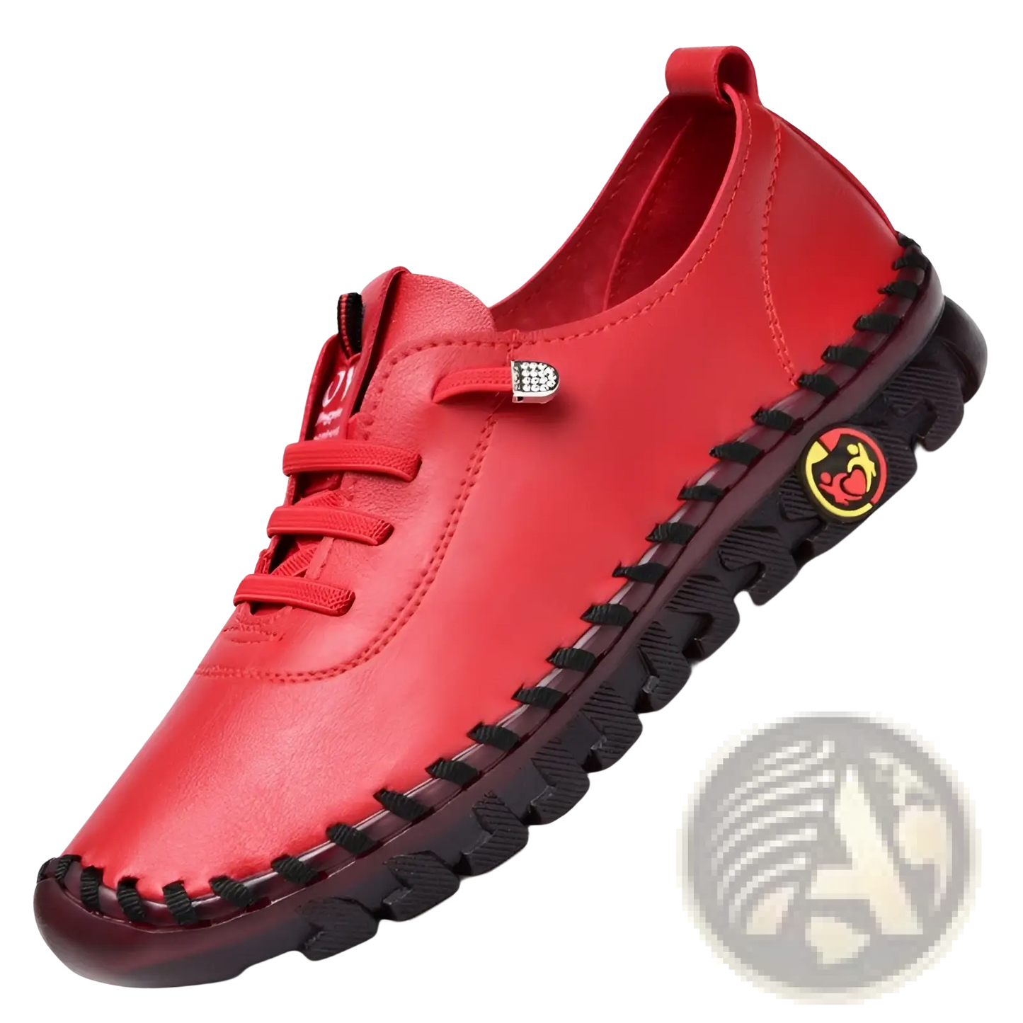 Handmade Pu Leather Flat Stitching Casual Mom Shoes
