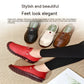 Handmade Pu Leather Flat Stitching Casual Mom Shoes