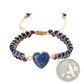 Handmade Woven Heart Stone Pendant Bracelet