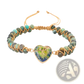Handmade Woven Heart Stone Pendant Bracelet