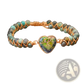 Handmade Woven Heart Stone Pendant Bracelet