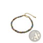 Handwoven Rainbow Shell Beaded Bracelet with Gold Clasp