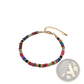 Handwoven Rainbow Shell Beaded Bracelet with Gold Clasp