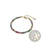 Handwoven Rainbow Shell Beaded Bracelet with Gold Clasp