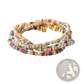 Handwoven Rainbow Shell Beaded Bracelet with Gold Clasp