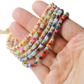 Handwoven Rainbow Shell Beaded Bracelet with Gold Clasp