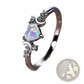 Heart Opal Crescent Moon Ring with Diamonds