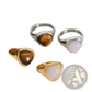 Heart Shaped Natural Stone Titanium Steel Signet Ring
