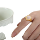 Heart Shaped Natural Stone Titanium Steel Signet Ring