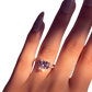 Heart Shaped Zircon Engagement Ring in White Gold Plating