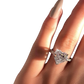 Heart Shaped Zircon Engagement Ring in White Gold Plating
