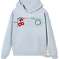Heavyweight off Shoulder Graphic Cotton Blend Hoodie