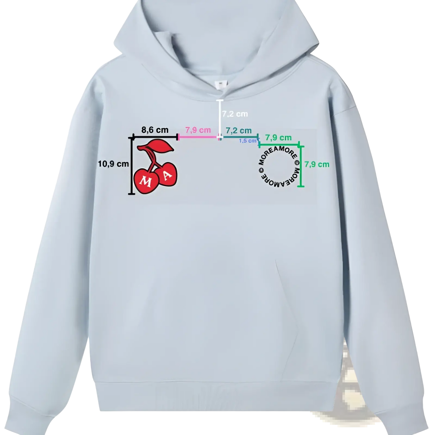 Heavyweight off Shoulder Graphic Cotton Blend Hoodie