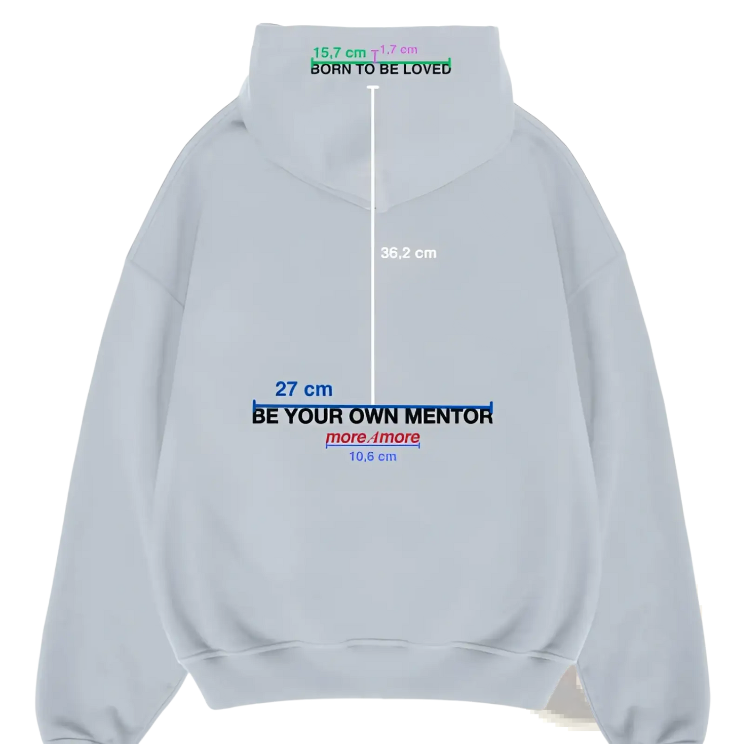 Heavyweight off Shoulder Graphic Cotton Blend Hoodie