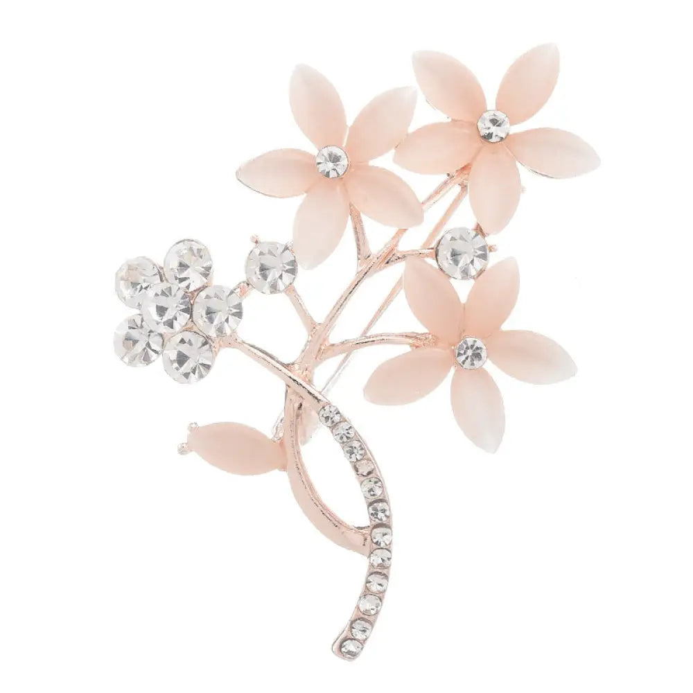 Vintage Opal and Rose Gold Floral Bridal Brooch