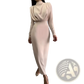 High Neck Structured Long Sleeve Maxi Dress