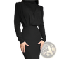 High Neck Structured Long Sleeve Maxi Dress