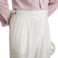 High Waist Cotton Linen Straight Leg Pleated Trousers