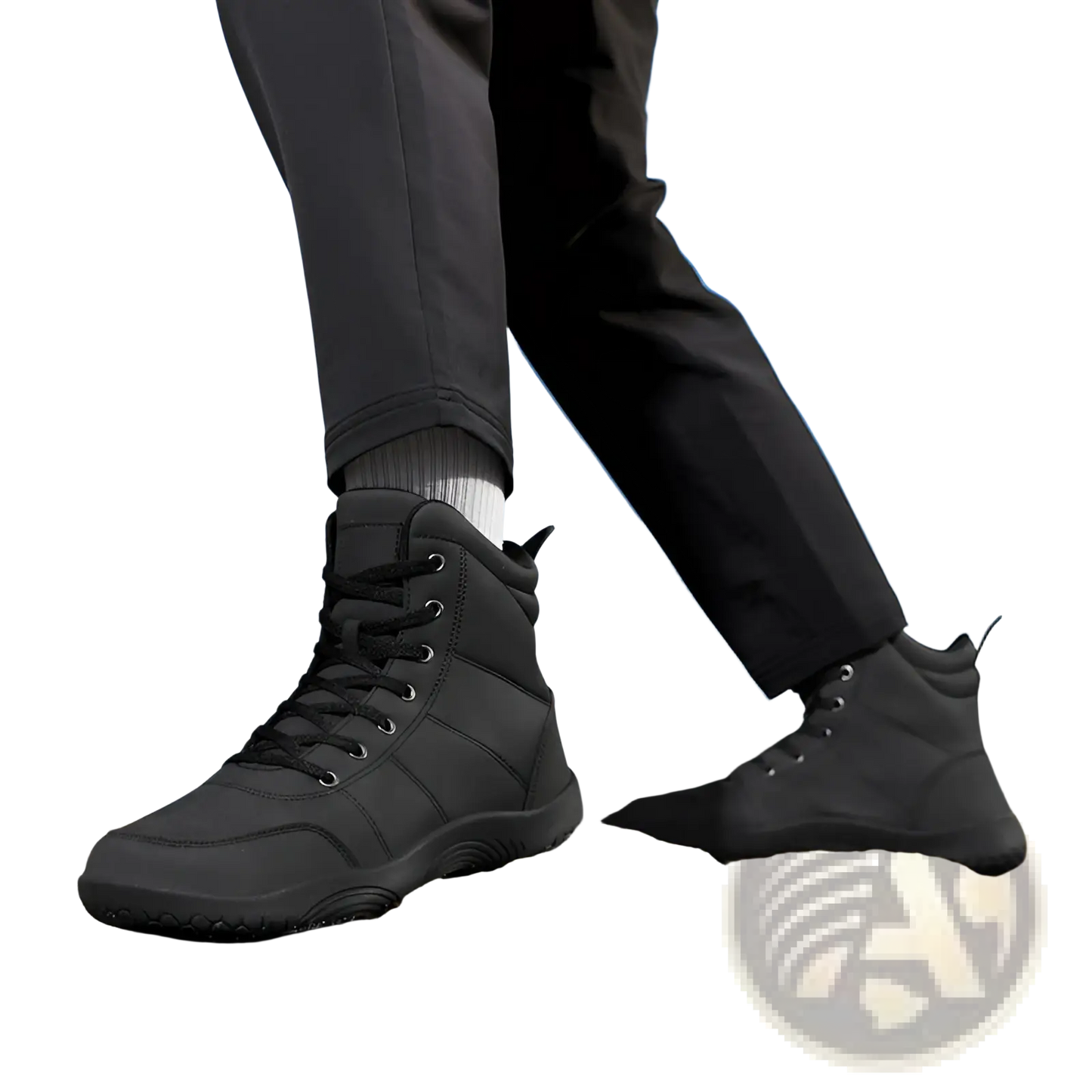 Hiking Boots Wide Toe Leather High Top Sports Shoes