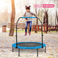 HolaHatha 40" Mini Trampoline Fitness Rebounder with Adjustable Handle, Blue