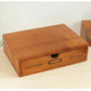 Retro Lockable Wooden Storage Box with Vintage Drawers