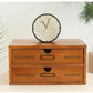 Retro Lockable Wooden Storage Box with Vintage Drawers