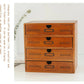Retro Lockable Wooden Storage Box with Vintage Drawers