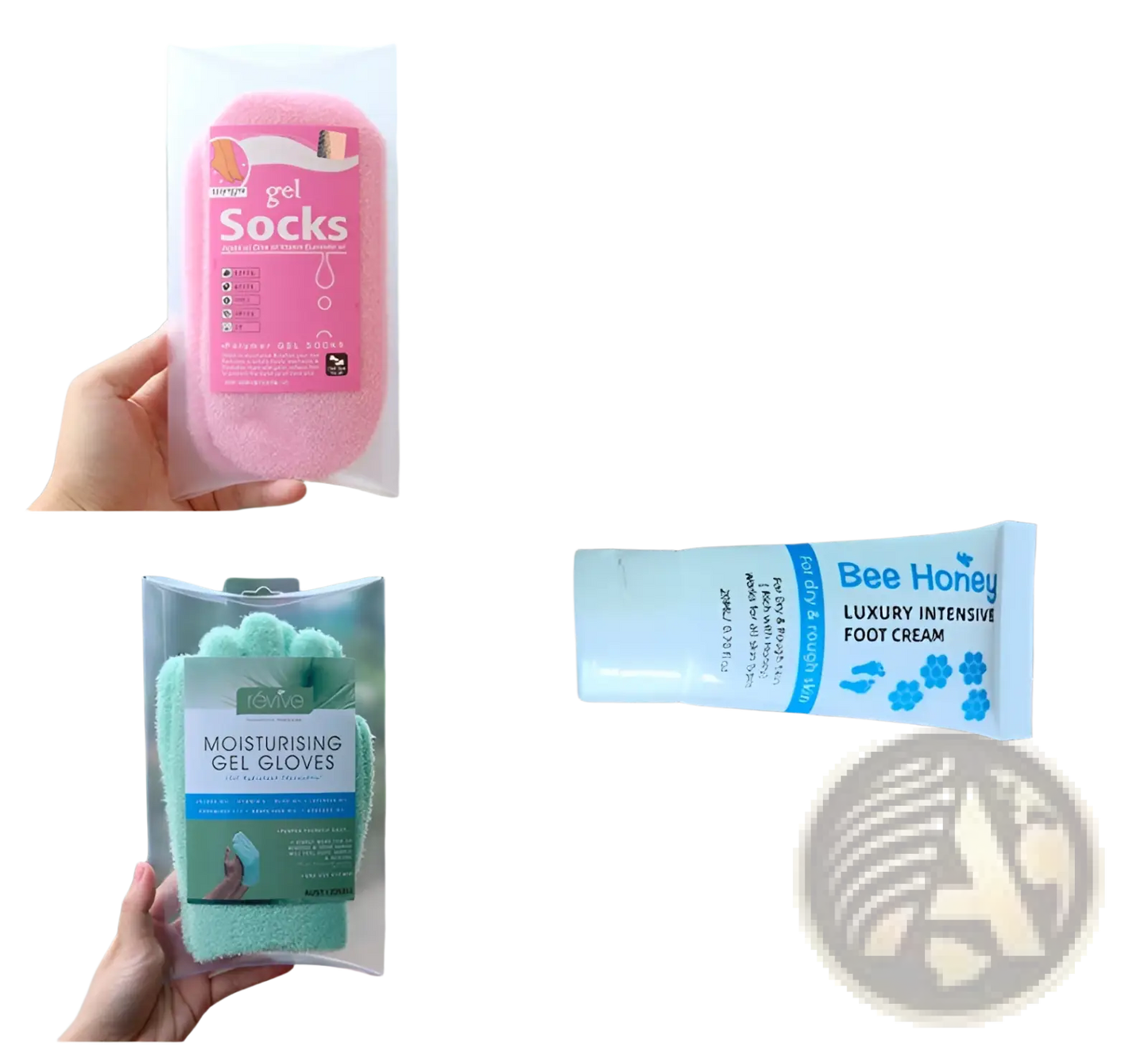 Honey Foot Cream and Gel Sock Moisturizing Set