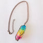 Rainbow Tree of Life Crystal Pillar Pendant Necklace